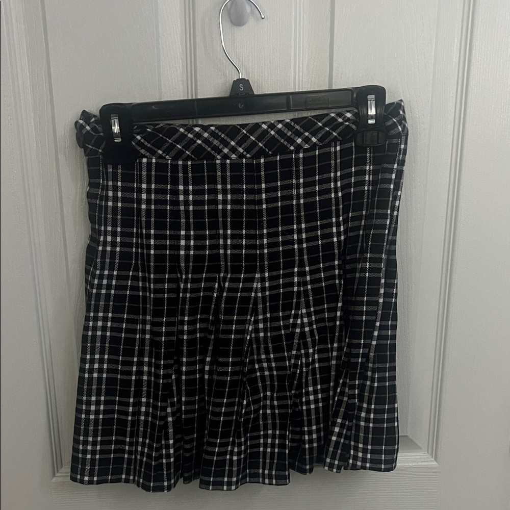 Ardene Black and White Checkered Mini Skirt